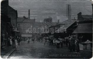 1907 Keighley, Market Place (worn corners)