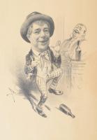 Faria jelzéssel: Táncoló alak (karikatúra), XIX sz. vége. Litográfia, papír, jelzett a litográfián. ...