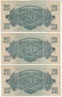 1944. 20P "A Vöröshadsereg Parancsnoksága" (3x) sorszámkövetők "CK 243143 - CK 243145...