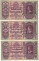 1930. 100P (3x) sorszámkövetők "E 885 067292 - E 885 067294" T:AU hullámos papír Adamo P17