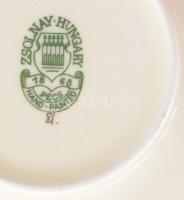 Zsolnay pillangó mintás gyűrűtartó tálka, jelzett, hibátlan, d: 8,5 cm