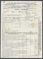 1942 Herceg Esterházy Antal nevére szóló vasúti számlák