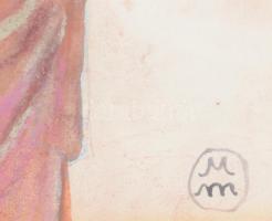 Mészáros Mihály (1930-2008): Női akt. Akvarell, papír, jelzett, üvegezett fakeretben, 30×20 cm