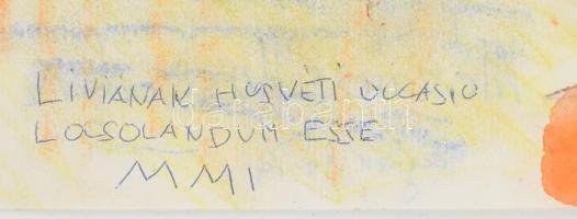 Mészáros Mihály (1930-2008): kalapos hölgy portréja. Akvarell, kréta, papír, jelzett, Mohás Lívia (1...