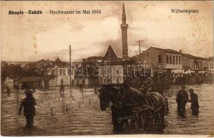 1918 Skopje, Üsküb; Hochwasser im Mai 1916. Wilhelmplatz / flood (fl)