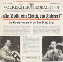 Völkischer Beobachter, Hitler beszédét tartalmazó dokumentarista bakelit, Documentary Series, jó állapotban