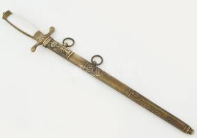 Első Duna-Gőzhajózási Társaság (DSG / DDSG) hajóstiszti dísztőr REPLIKA, hüvellyel, h: 39,5 cm / Ers...