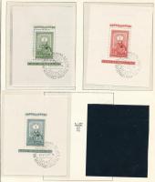 1951 80 éves a magyar bélyeg blokksor Schaubek albumlapon (45.000)