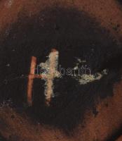 Hódmezővásárhelyi barna váza. Jelzett, kopással, m: 27,5 cm