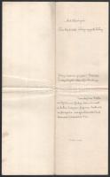 1923 Tóváros, Gróf Zichy Mária aláírt levele nevelt fia iskolai felvétele tárgyában