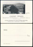cca 1930 Bp. I (II.) Casino Pensió Modori utca képes reklám nyomtatvány és levlap 6 p.