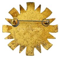 DN "Szent László Lovagrend" zománcozott, aranyozott bronz jelvény (48mm) T:XF,VF kopott ar...