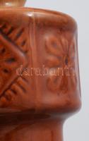 Retro iparművész vállas váza, geometrikus díszítéssel, hibátlan, m: 13,5 cm