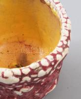 Iparművész zsugormázas kiskaspó. Jelzés nélkül, sérült. m: 5,5 cm
