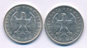 Német Harmadik Birodalom 1937A 1M Ni + 1937D 1M Ni T:AU,XF
German Third Reich 1937A 1 Reichsmark Ni...