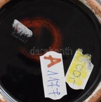 Vérvörös mázas ikebana. Jelzett, hibátlan, d. 14 cm