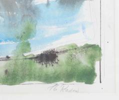 Olvashatatlan jelzéssel: Kikötő, Gillebeje, Dánia, 1991. Akvarell, papír. Üvegezett alumíniumkeretbe...