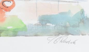 Olvashatatlan jelzéssel: Kikötő, Gillebeje, Dánia, 1993. Akvarell, papír. Üvegezett alumíniumkeretbe...