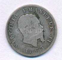 Olaszország 1863M-BN 1L Ag T:F Italy 1863M-BN 1 Lira Ag C:F Krause KM#5a