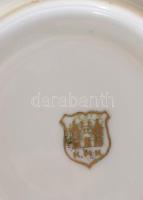 KMK porcelán kávés készlet. Jelzett, kopással, 1-1 pattogzással, egyik csészén lepattanással, teljes