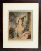 Gainsborough után, Sydney Ernest Wilson (1869-) metszése, 2 db mű: Lady Sheffield és Mary Graham por...