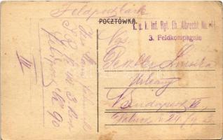 Piotrków, Piotrków Trybunalski; Ulica Kaliska / street view + "K.u.K. Inf. Rgt. Eh. Albrecht No...