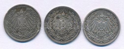Német Birodalom 1905A 1/2M Ag (2x) + 1905G 1/2M Ag T:VF,F patina
German Empire 1905A 1/2 Mark Ag (2...