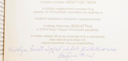 15 db vegyes képzőművészeti, festészeti prospektus, közte Kesztyűs Ferenc (1932- ) DEDIKÁLT kiállítá...