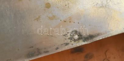 Art deco ezüst (Ag) asztali doboz, ládika. Nagy méretű, rózsafa fogóval, vékony fa betéttel. Jelzett...