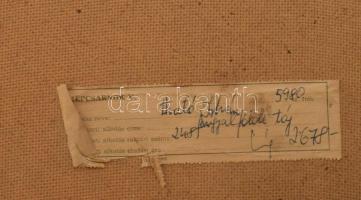 Arató István (1922-2010): Angyalföld, 1965. Olaj, farost, jelzett, hátoldalán autográf felirattal és...