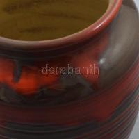 Vörös-barna mázas iparművész váza. Jelzés nélkül, hibátlan, m: 17,5 cm