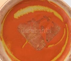 Tófej váza. Jelzett, sérült, repedt, m: 16 cm