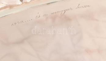 Mokkás tálca. Ezüst (Ag) "1940 .... és a magyar haza" felirattal. feltehetően az Erdélyi b...