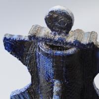 Gazder Antal (1930-?): Térplasztika. Zsolnay pirogránit. Mázas samottos kerámia. Jelzett: G. 1950-60...