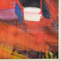 Tóth Imre (1929-2004): Boglyák, 1980-as évek. Olaj, farost, jelezve jobbra lent. Hátoldalán Debrecen...