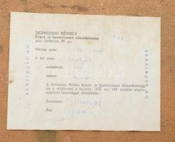 Tóth Imre (1929-2004): Boglyák, 1980-as évek. Olaj, farost, jelezve jobbra lent. Hátoldalán Debrecen...