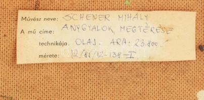 Schéner Mihály (1923-2009): Angyalok megtérése, 1985 körül. Olaj, farost. Jelezve jobbra lent. Hátol...