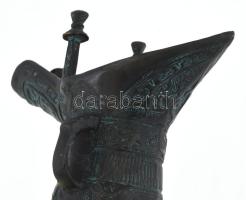 Kínai boros pohár, kehely Antik bronz kehely modern másolata, jelzett, igényes darab. gazdag díszíté...