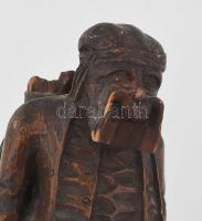 Kínáló .Faragott fa szobor. XIX.sz. vége, sérülésekkel m: 23 cm