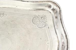 Masszív alpakka tálca vésésekkel 50x37 cm