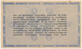 1946. 10.000.000AP sárgás, vízjeles papír, hátoldalán fordított címerrel T:F apró szakadás, folt