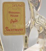 Nacthmann öntött ólomkristály nyúl asztaldísz. Jelzett, hibátlan, h: 10 cm