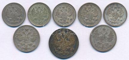 Orosz Birodalom 1910-1916. 10k Ag (5xklf) + 1907-1914. 15k Ag (2xklf) + 1914. 20k Ag T:XF-F patina
...
