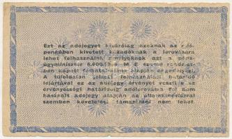 1946. 10.000.000AP vízjeles papír, hátoldalán "amelyeknek" és fordított címer T:VG
