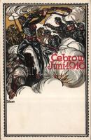 Military WWI battle scene 1916 litho s: Klaus