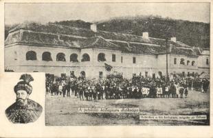 Nagyenyed Bethlen college with the image of Gábor Bethlen