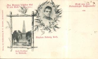 Medgyes Roth monument with the image of Stephan Ludwig Roth (EB)