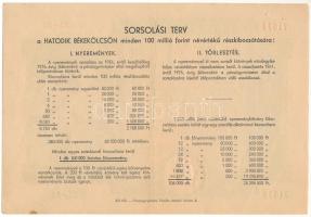 Budapest 1955. "Hatodik Békekölcsön - Hatodik Osztály" nyereménykötvénye 200Ft értékben, s...