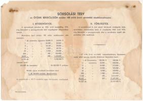 Budapest 1954. "Ötödik Békekölcsön - Első osztály" sorsjegy 100Ft-ról szárazpecséttel T:F ...