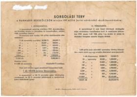 Budapest 1952. "Harmadik Békekölcsön - II. osztály" sorsjegy 100Ft-ról, szárazpecséttel T:...